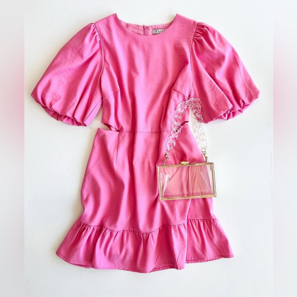 Joy Joy Pink Puff Sleeve‎ Dress